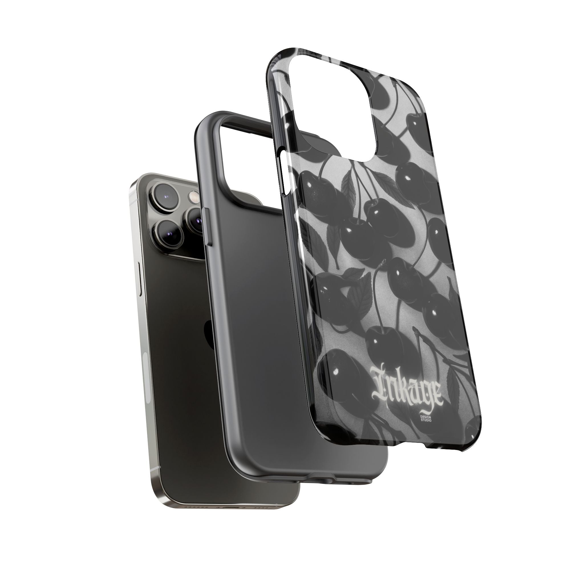 Black Cherry Print Tough Phone Cases (Minimal)