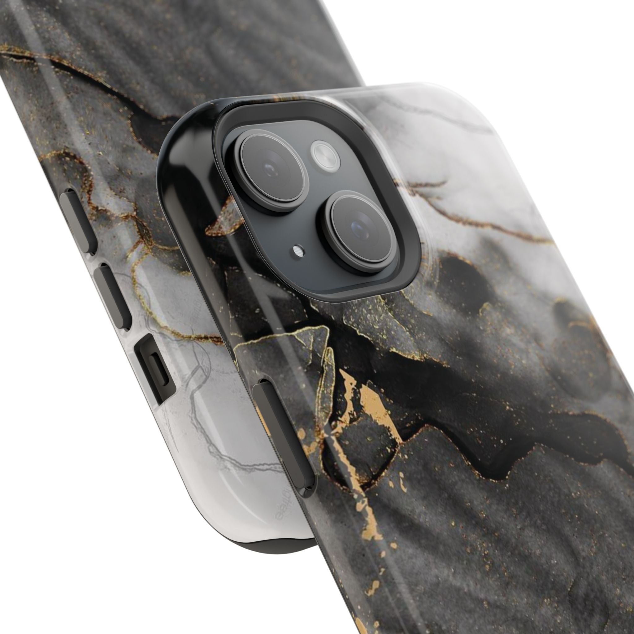 White Noir Marble Gold Foil Magnetic Phone Cases