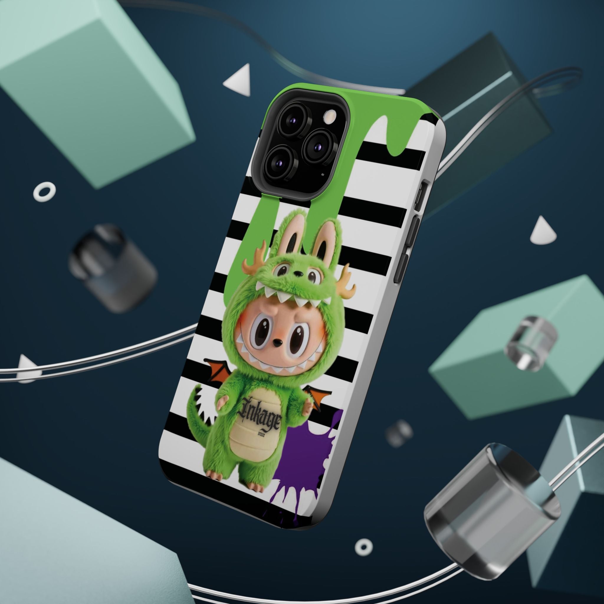 Greenie Labubu Spooky Magnetic Phone Case (Animation)