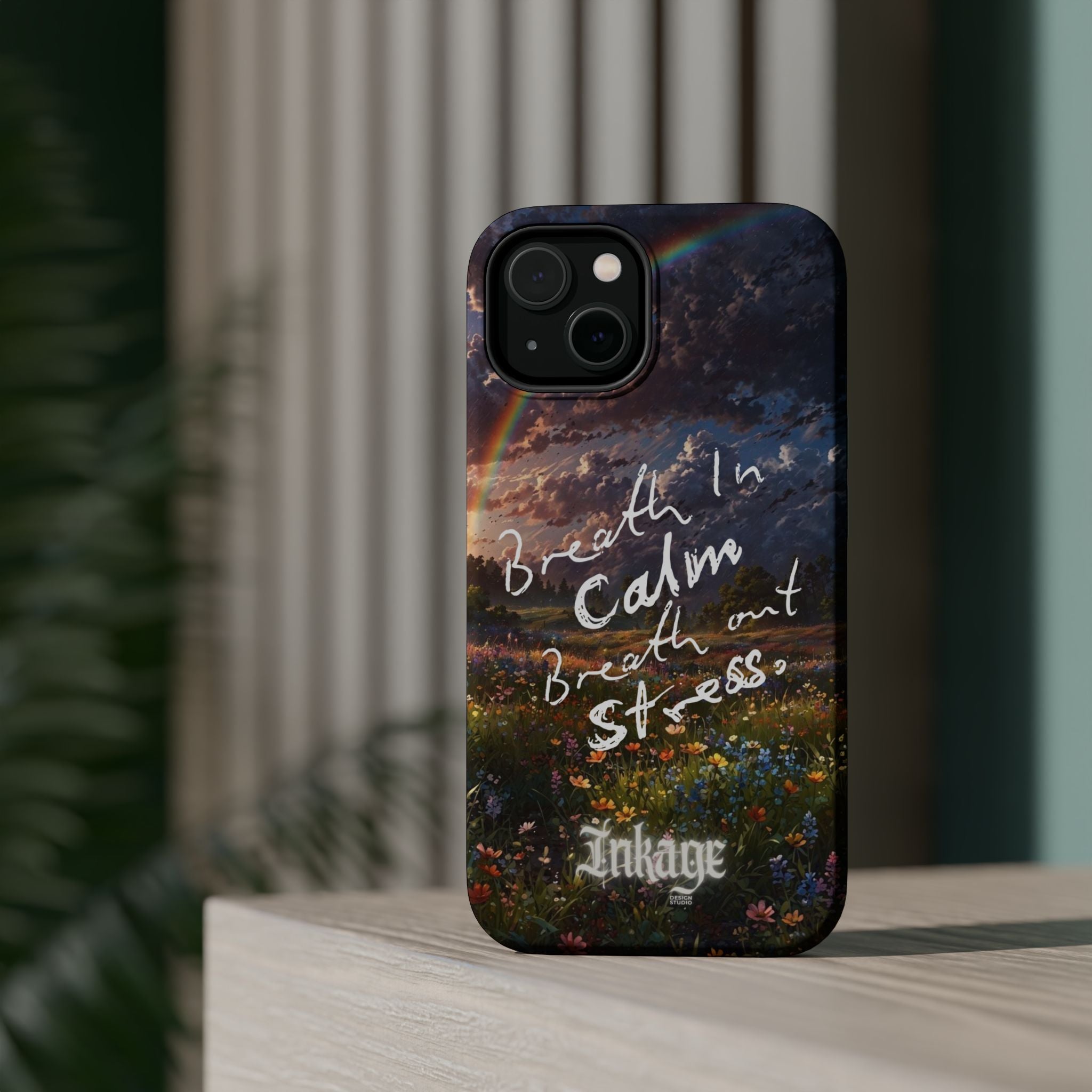 "Breath in Calm Breath out Stress" Magnetic Phone Cases (Quote)