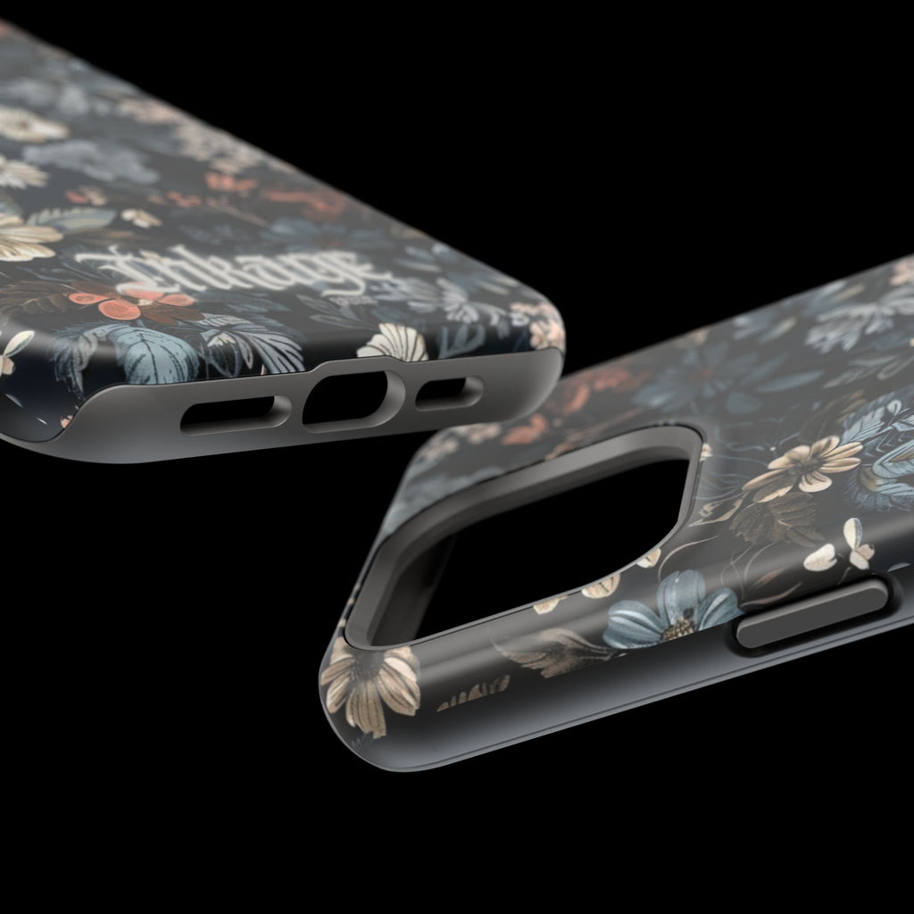 Black Florals Magnetic Phone Cases (Minimal)