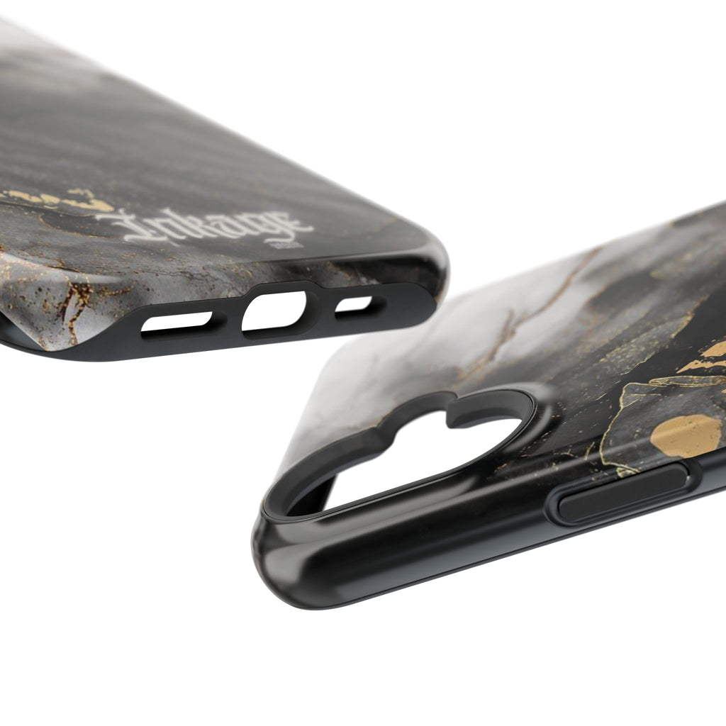 White Noir Marble Gold Foil Magnetic Phone Cases (Minimal)