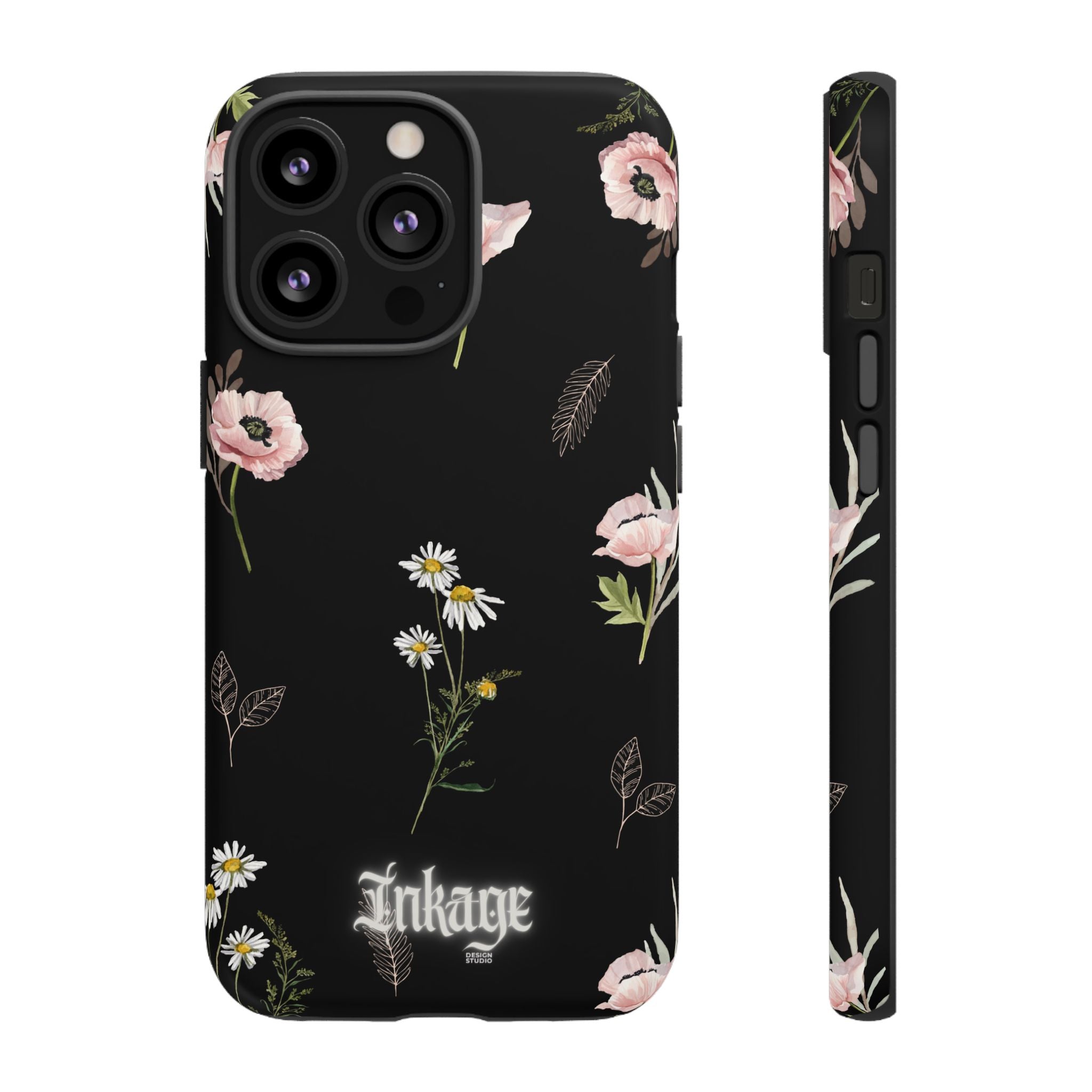 Elegant Black Florals Tough Phone Cases (Minimal)
