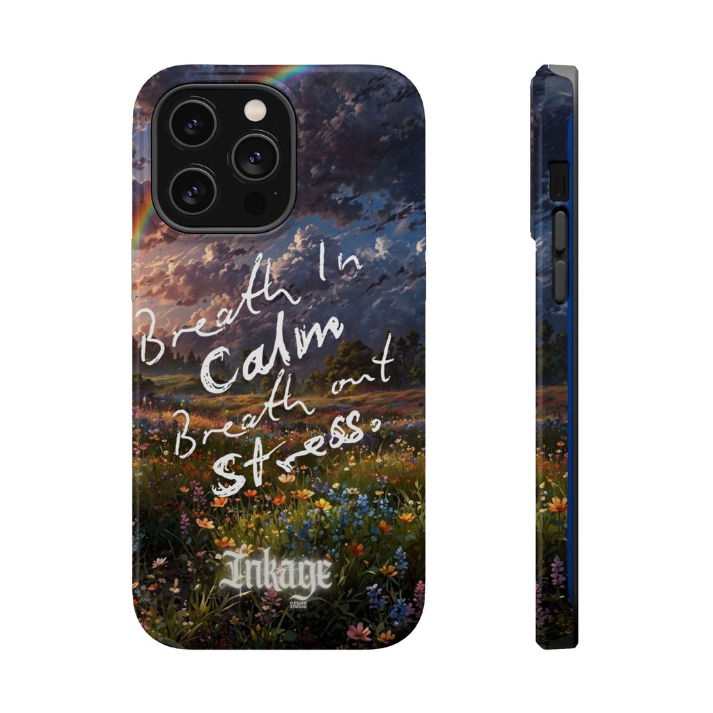 "Breath in Calm Breath out Stress" Quote Magnetic Phone Cases
