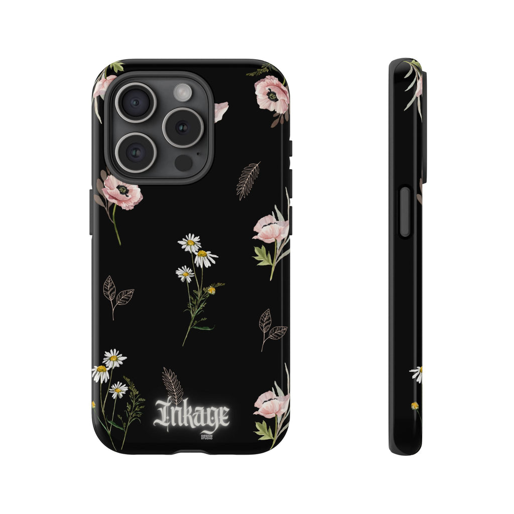 Elegant Black Floral Tough Phone Cases (Minimal)