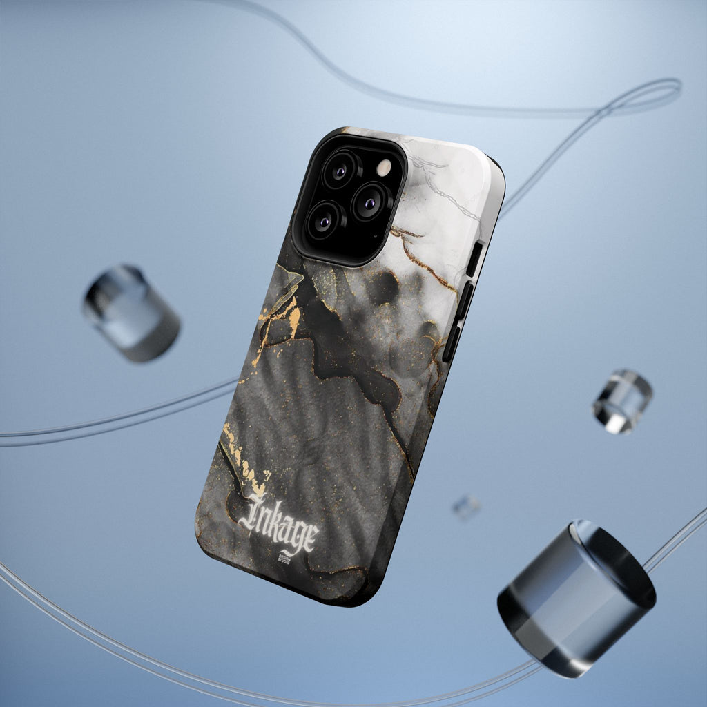 White Noir Marble Gold Foil Magnetic Phone Cases (Minimal)