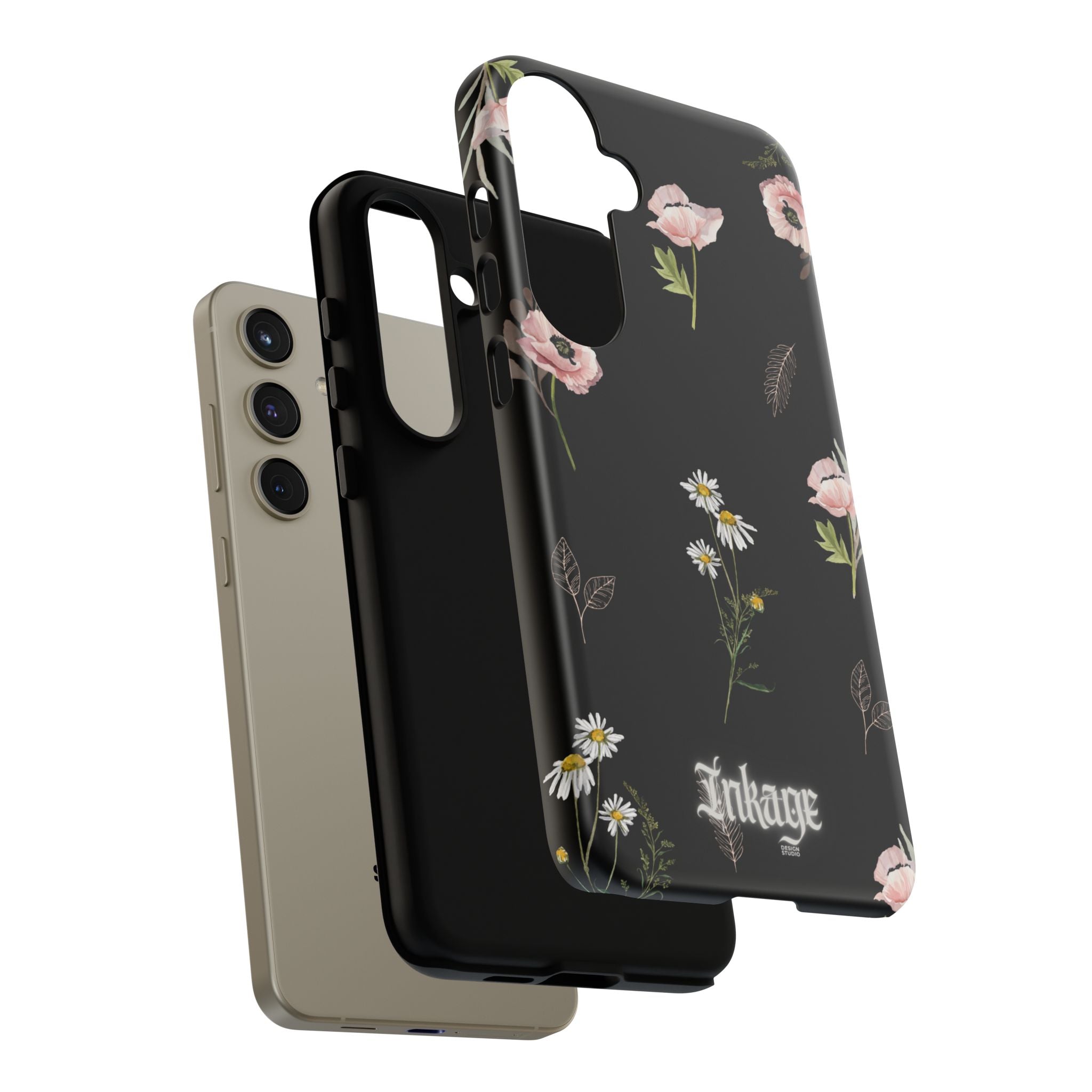 Elegant Black Florals Tough Phone Cases (Minimal)
