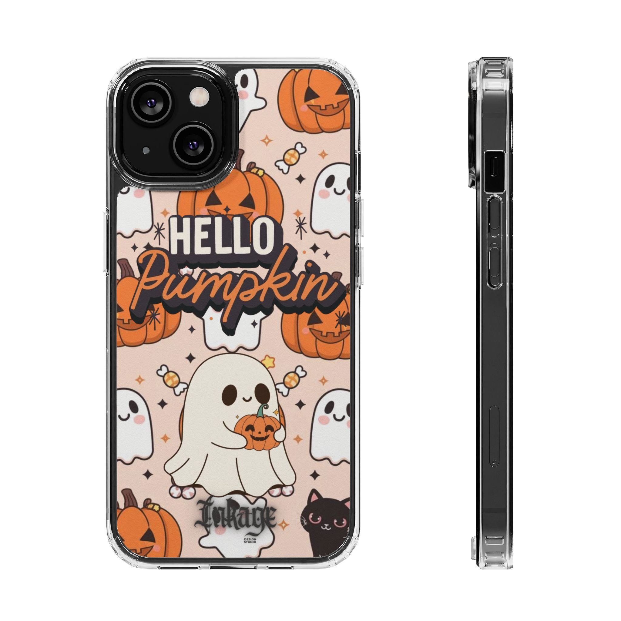 Cute Pumpkin Ghost Clear Impact Phone Case (Season)