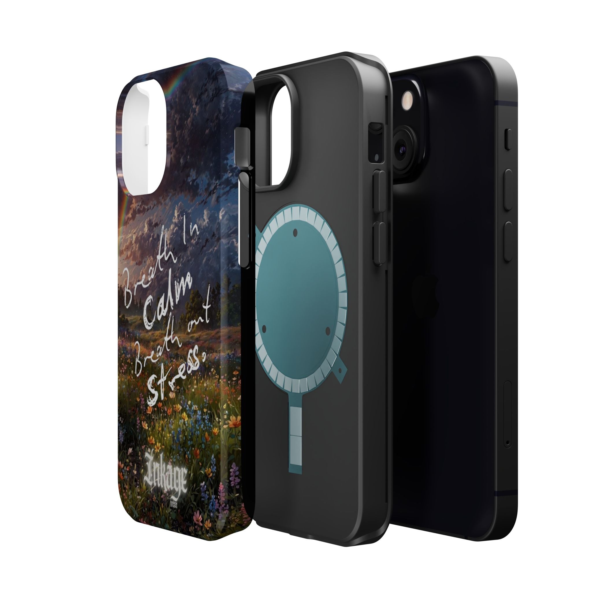 "Breath in Calm Breath out Stress" Magnetic Phone Cases (Quote)