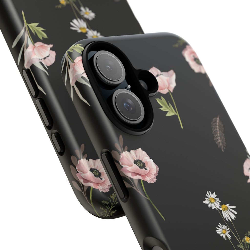 Elegant Black Florals Tough Phone Cases (Minimal)