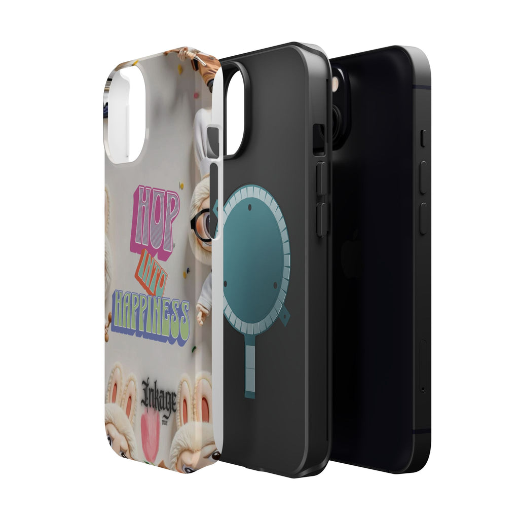 "Hop Into Happiness" Quote Magnetic Phone Case (Animation)