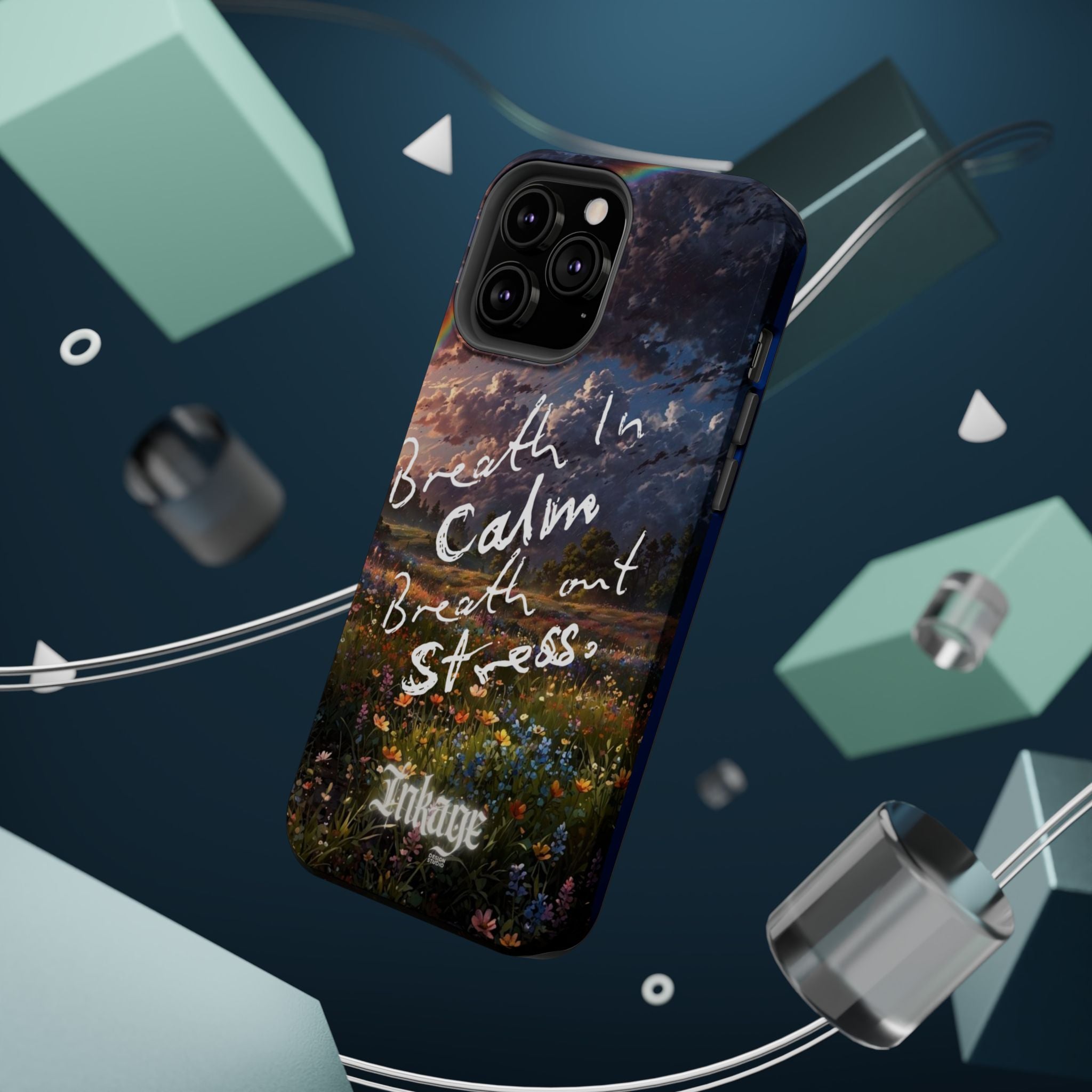 "Breath in Calm Breath out Stress" Quote Magnetic Phone Cases