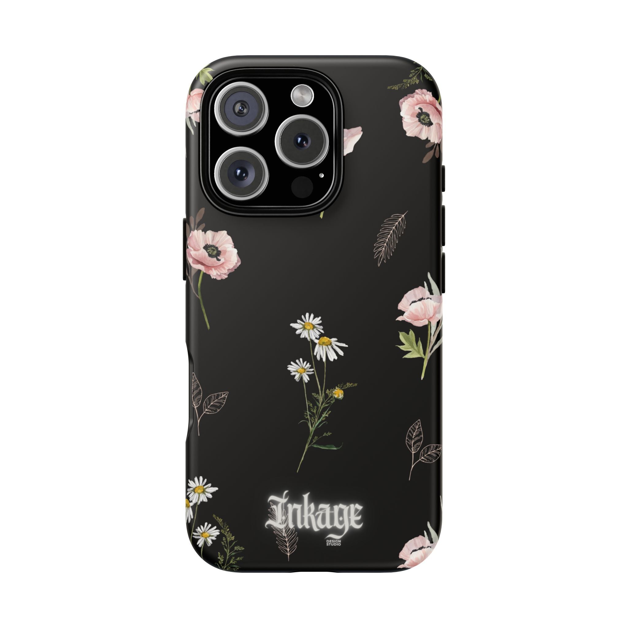 Elegant Black Florals Tough Phone Cases (Minimal)