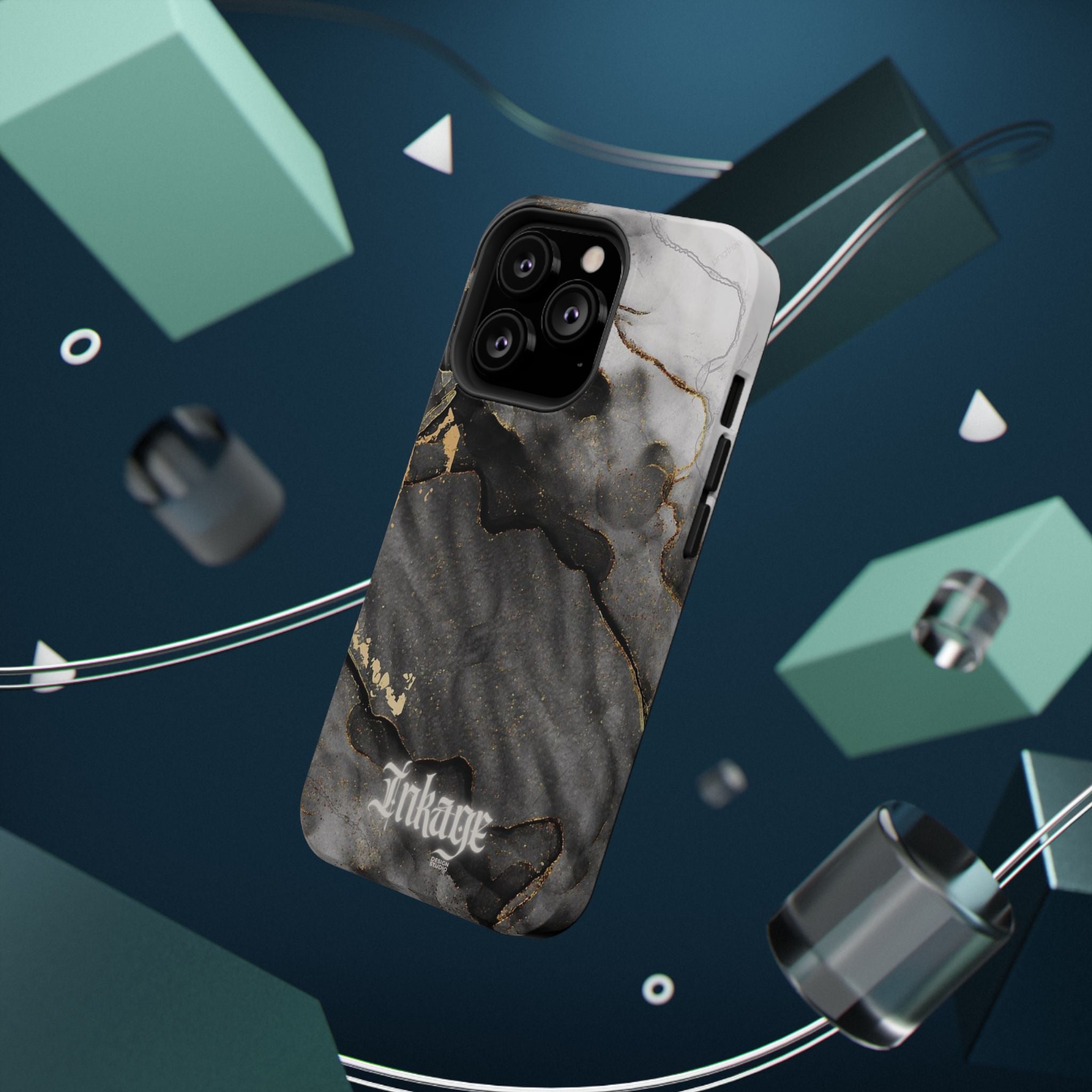 White Noir Marble Gold Foil Magnetic Phone Cases