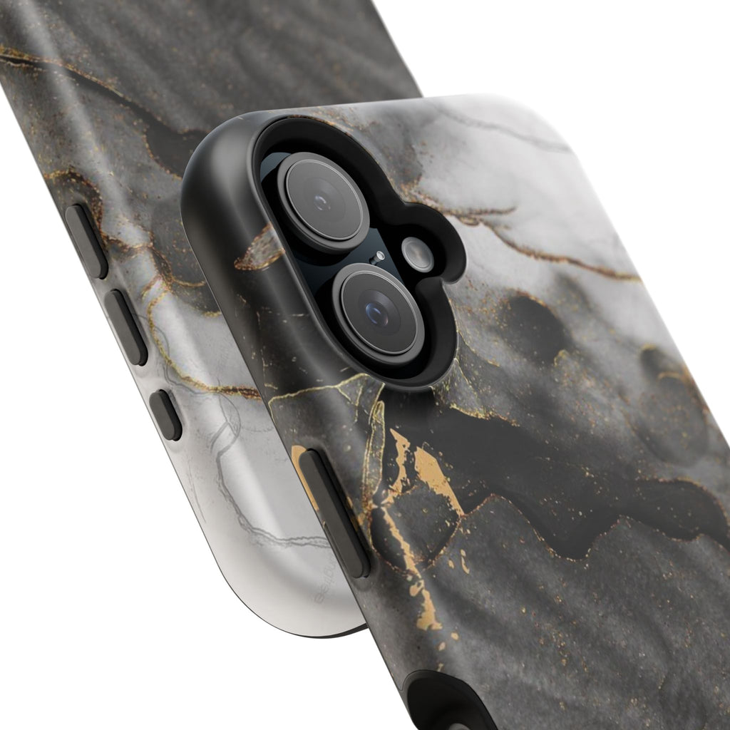 White Noir Marble Gold Foil Magnetic Phone Cases